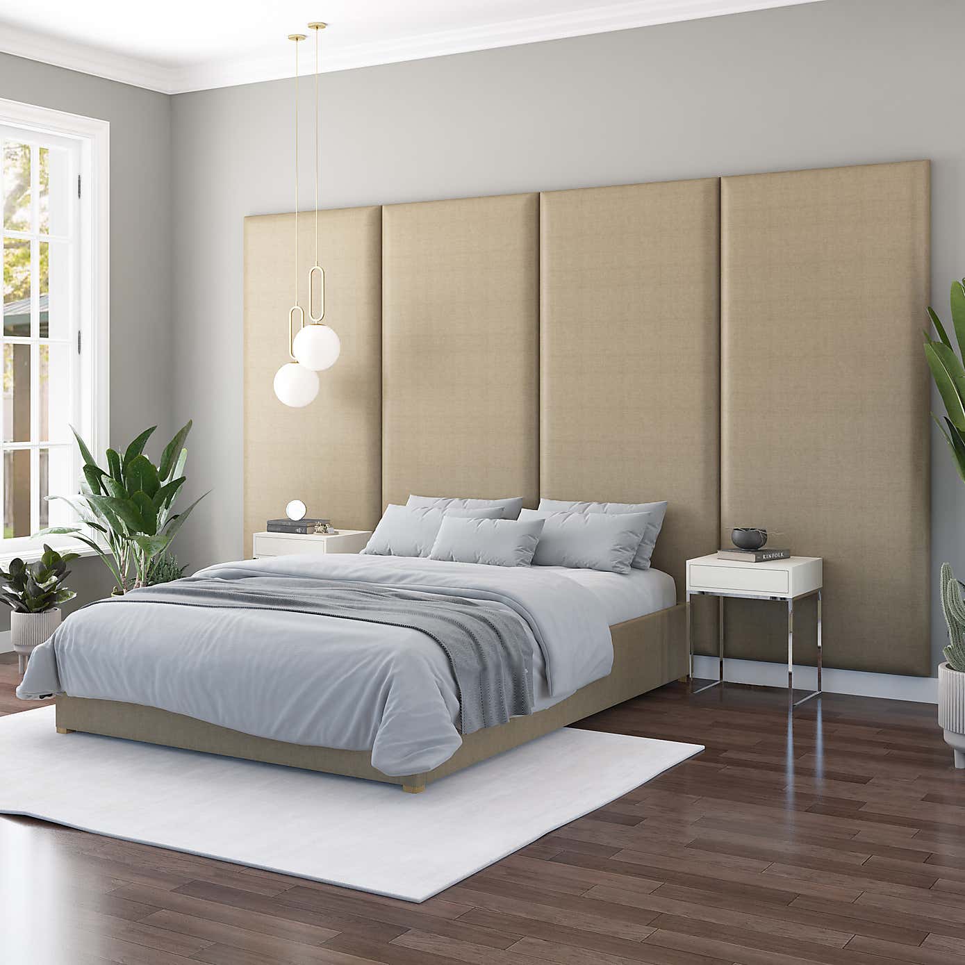 Hanging Wall Panel Dual Mount Eire Linen Headboard