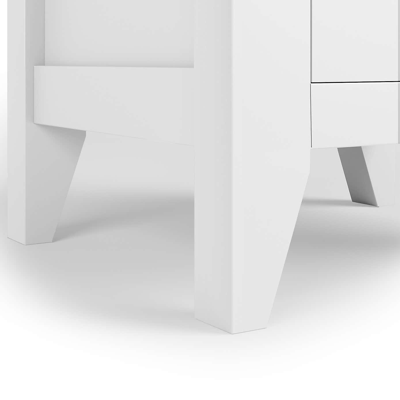Lynton 3 Drawer Bedside White