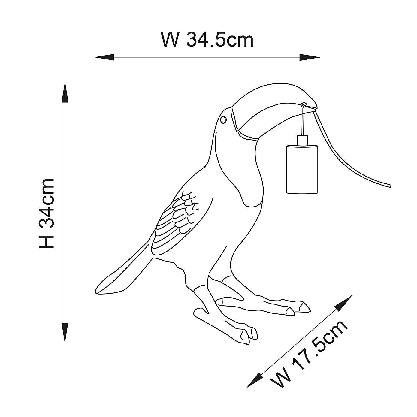 Vogue Boho Toucan Table Lamp