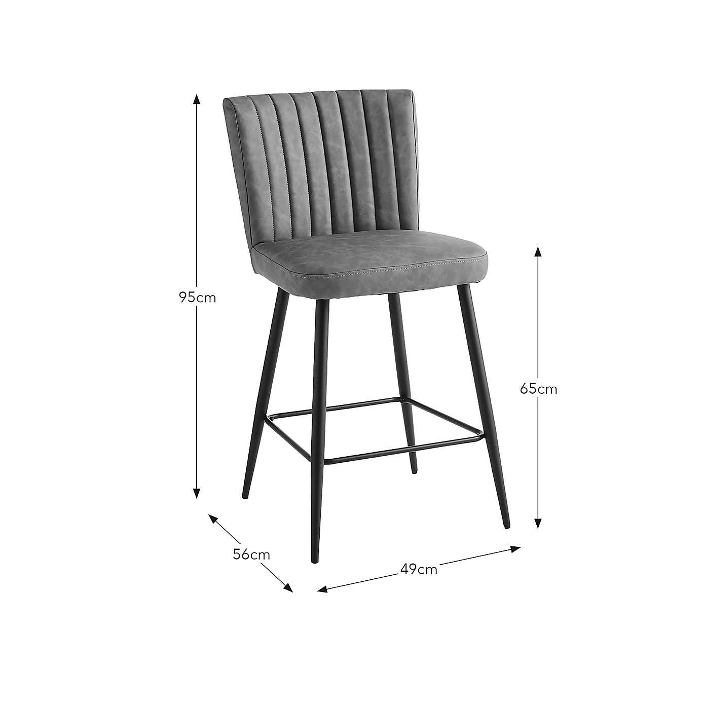 Taylor Counter Height Bar Stool, Grey Faux Leather