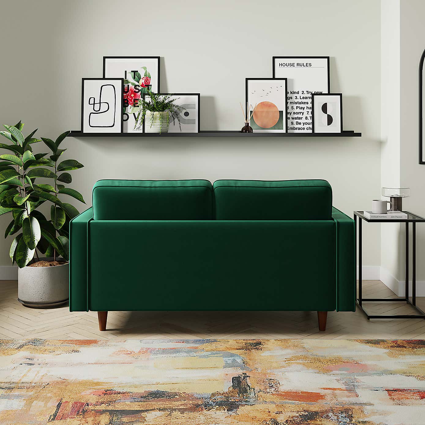 Zoe Plain Velvet 2 Seater Sofa