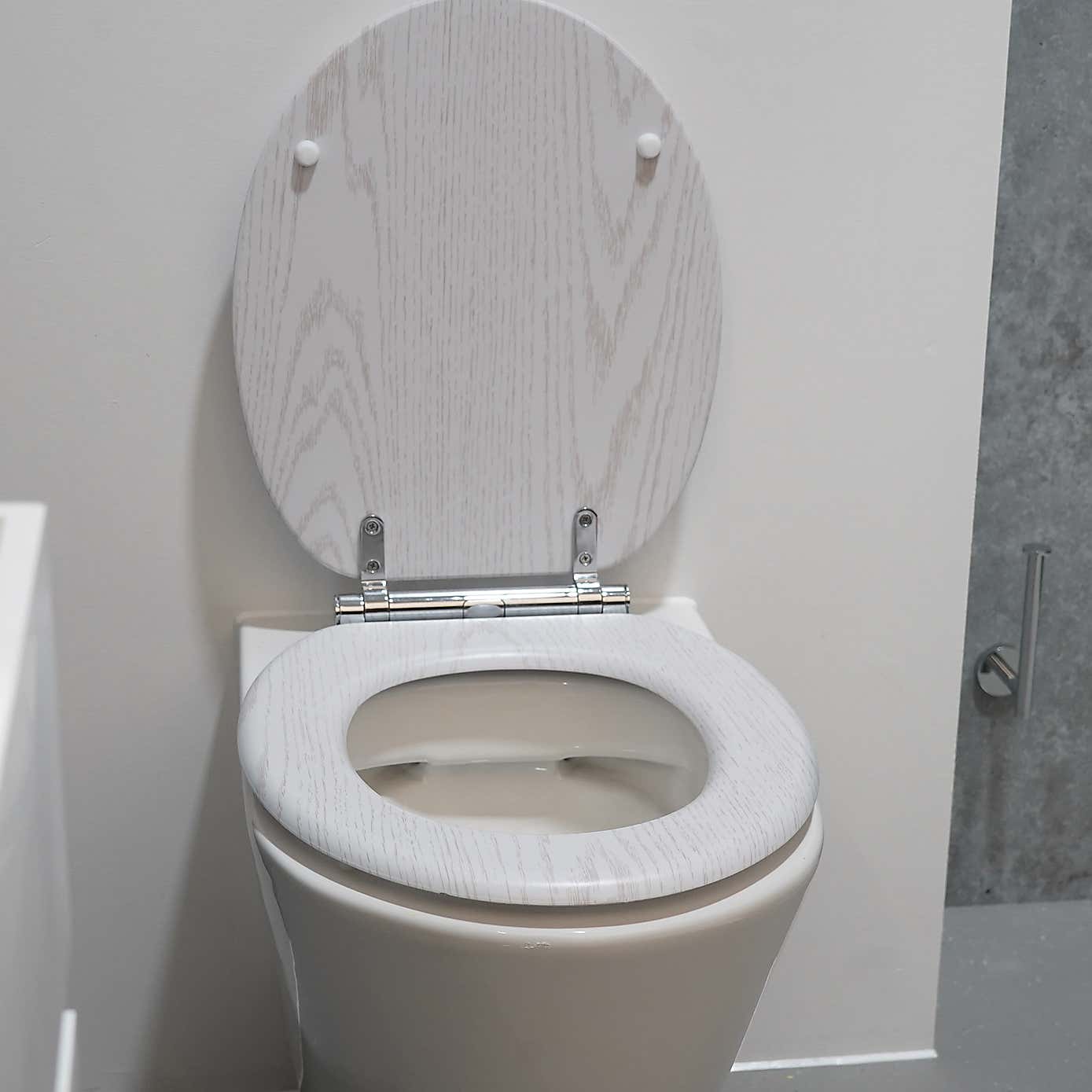 White Oak Effect Toilet Seat
