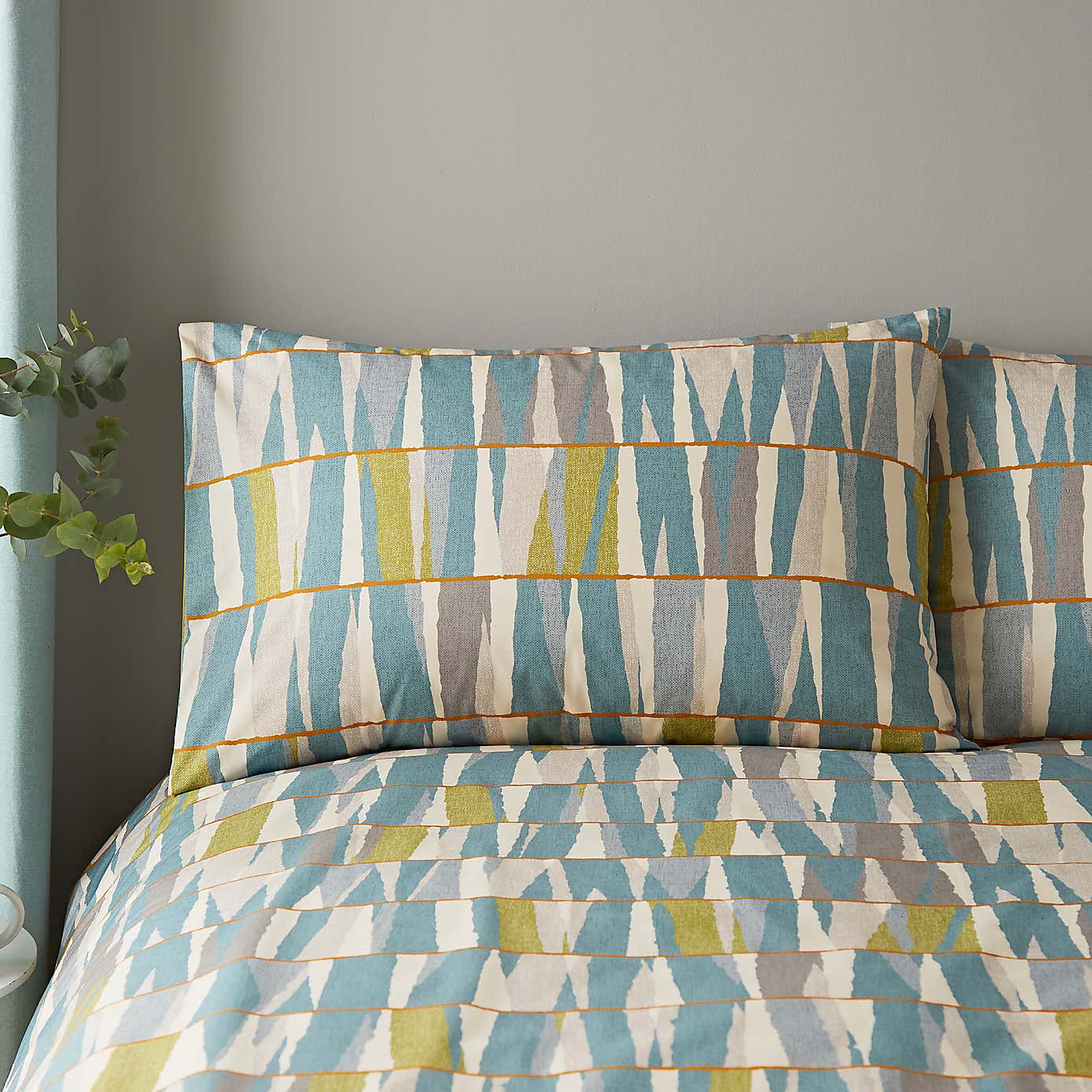 Elements Kolla Blue Duvet Cover and Pillowcase Set