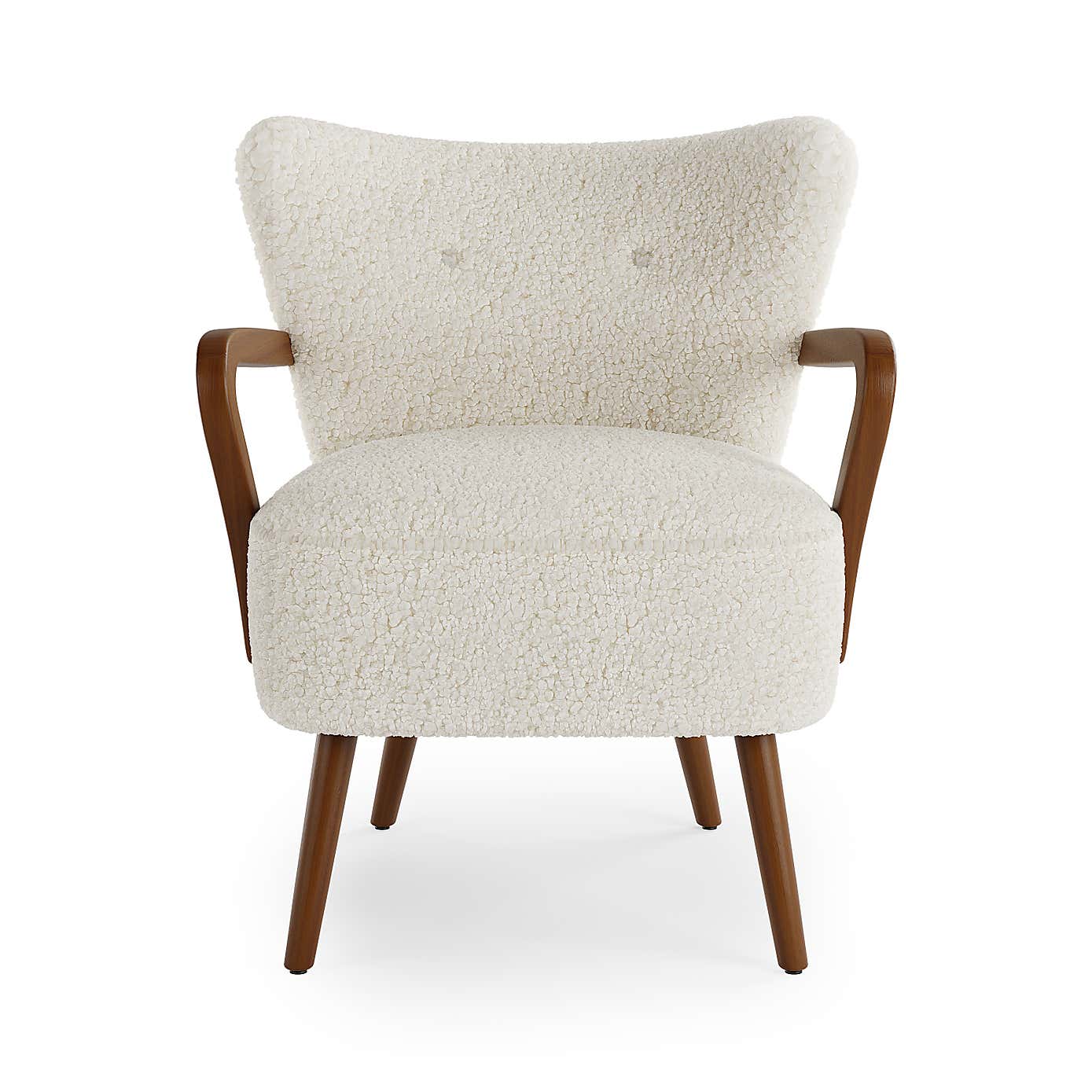Eliza Ivory Borg Wooden Arm Cocktail Chair