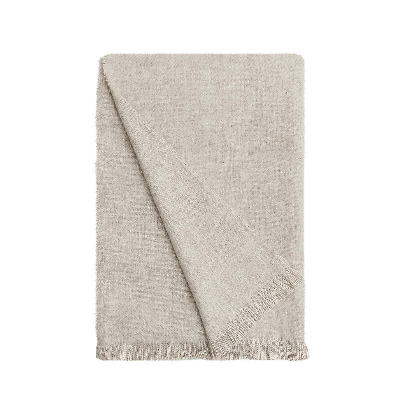 Brushed Grey Woven Throw