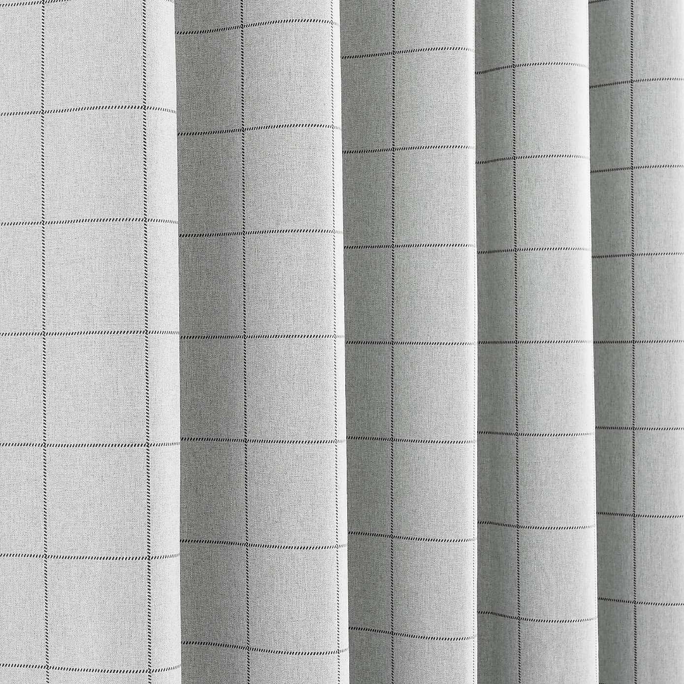 Luna Brushed Check Blackout Eyelet Curtains