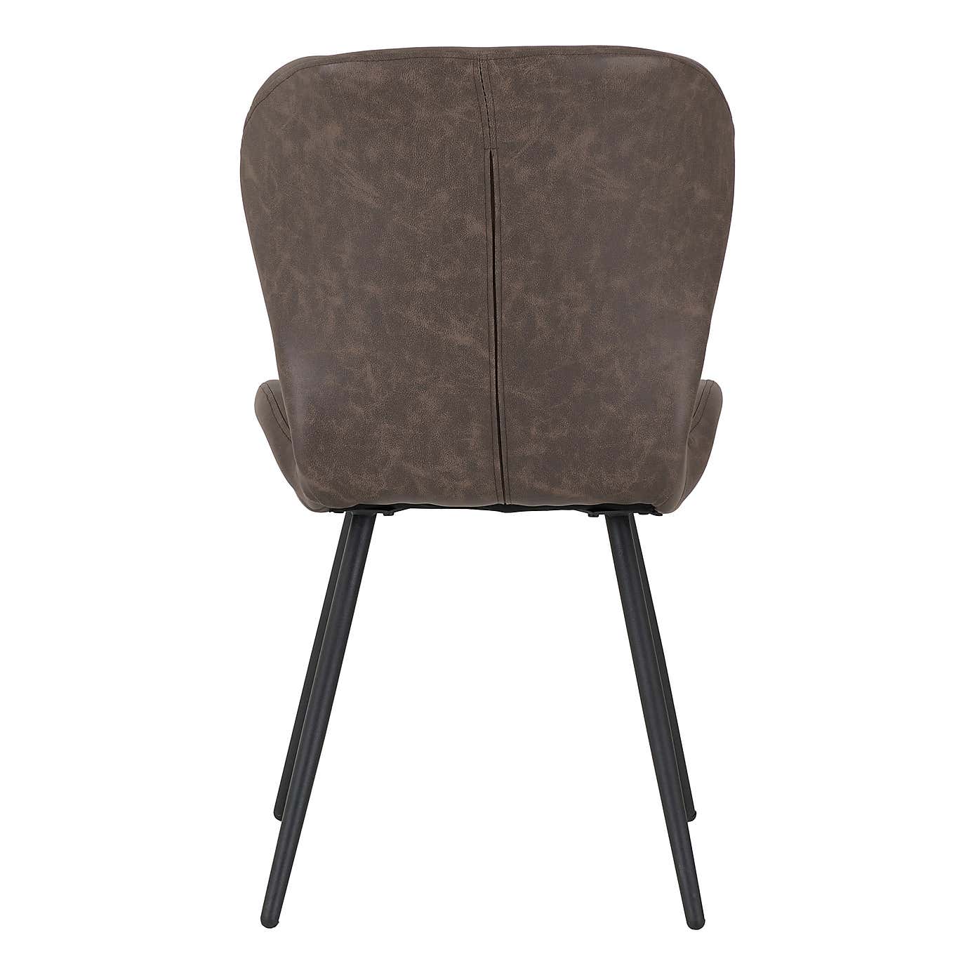 Quebec Set of 4 Dining Chairs Brown PU Leather