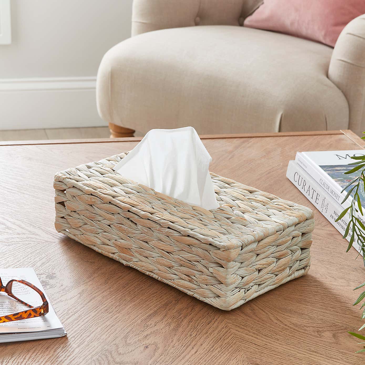 Oceanscape Woven Tissue Box Cover