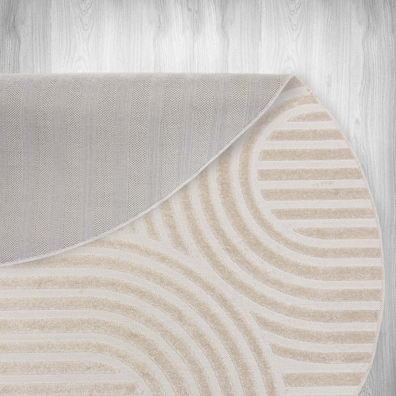 Lune Luxe Abstract Indoor Outdoor Round Rug