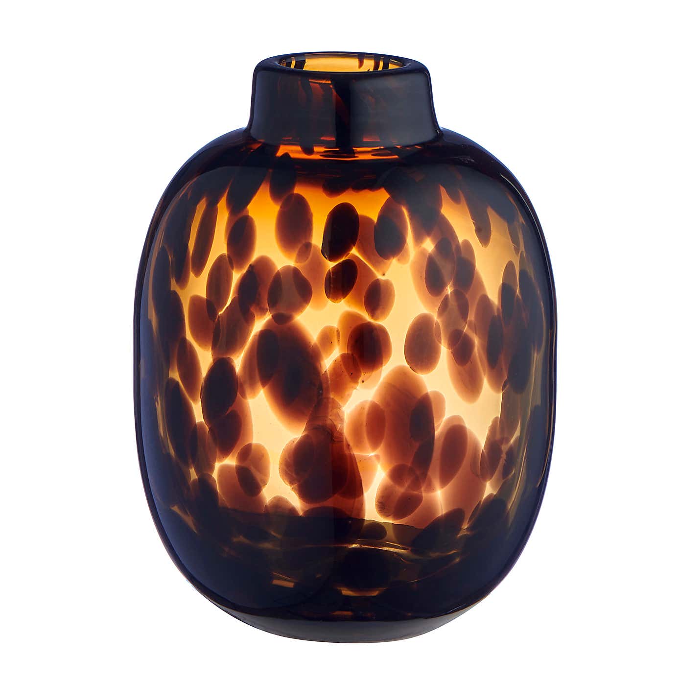 Luxe Travel Tortoiseshell Glass Vase