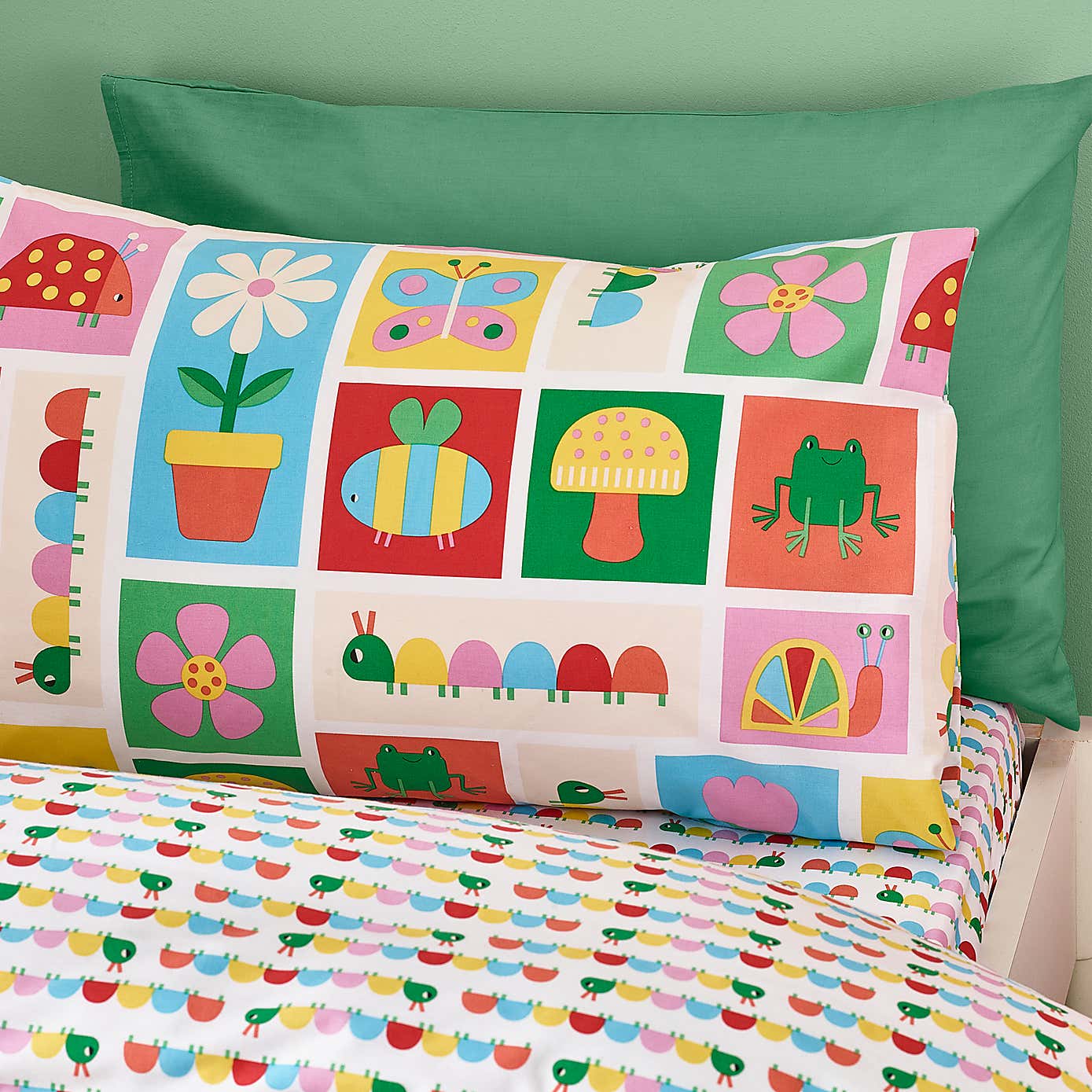 Catherine Lansfield Curious Caterpillar Polycotton Duvet Cover & Pillowcase Set