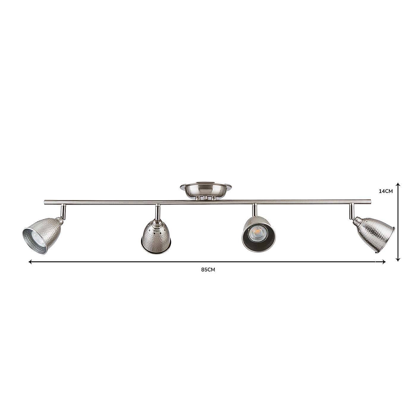 Filbert 4 Light Hammered Chrome Spotlight