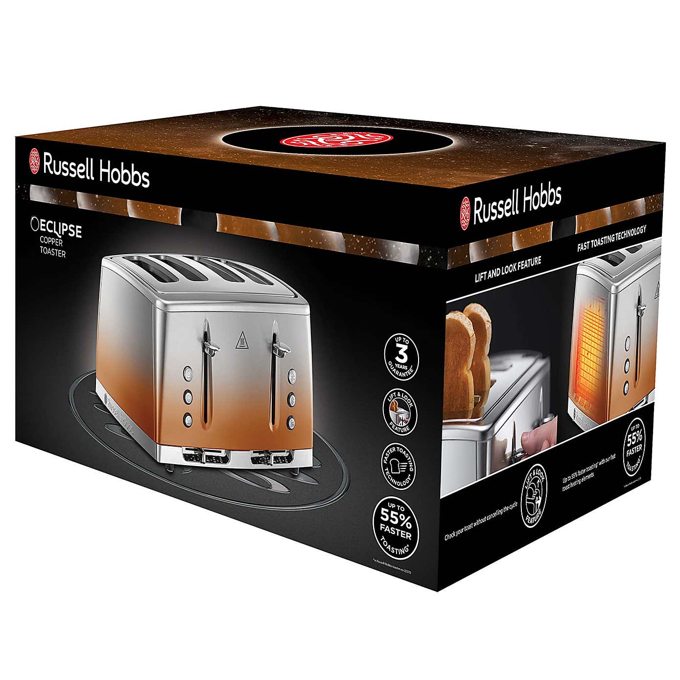 Russell Hobbs Eclipse 4 Slice Stainless Steel Toaster