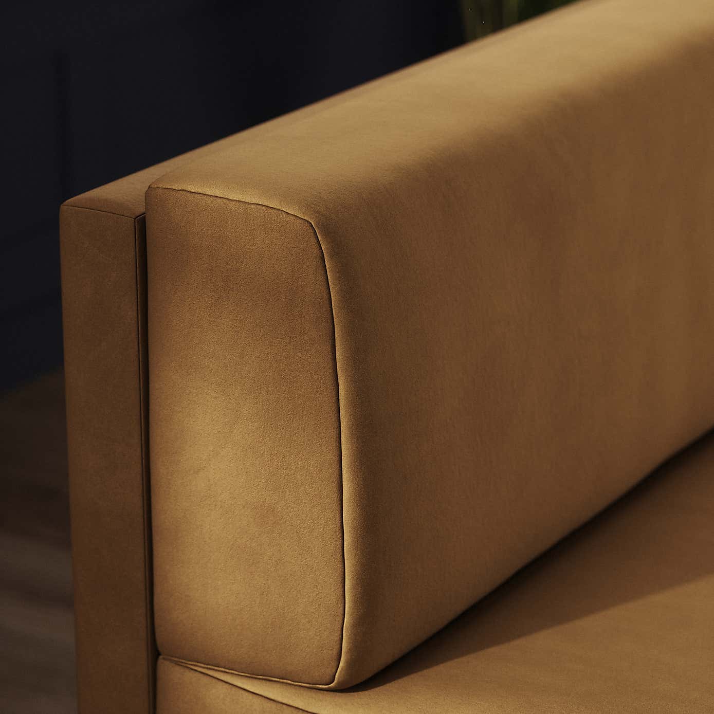 Mae Corner Dining Bench, Matte Plush Velvet