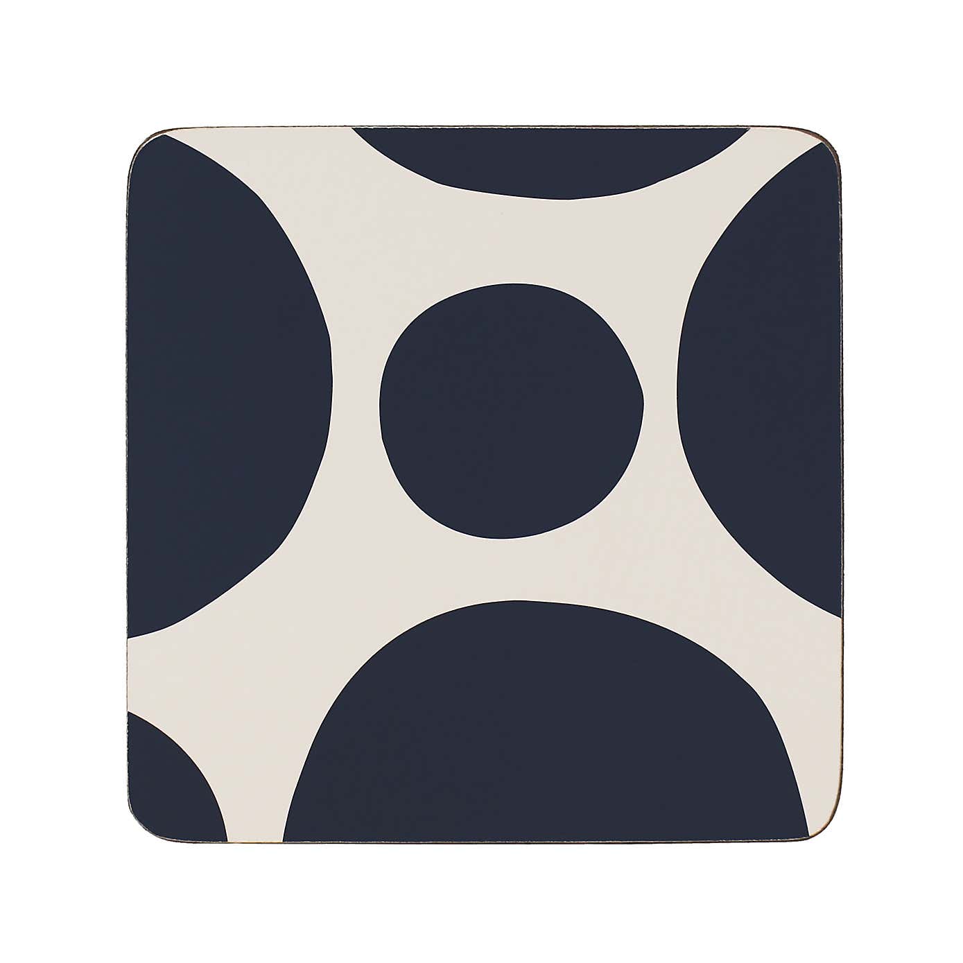 Pack of 4 Modern Spot Corkback Coasters