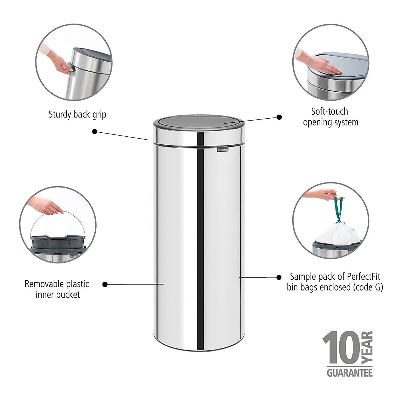 Brabantia 30L Touch New Bin