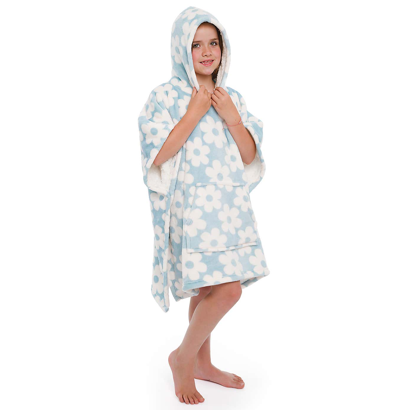 Kids Retro Flower Oversized Blanket Hoodie