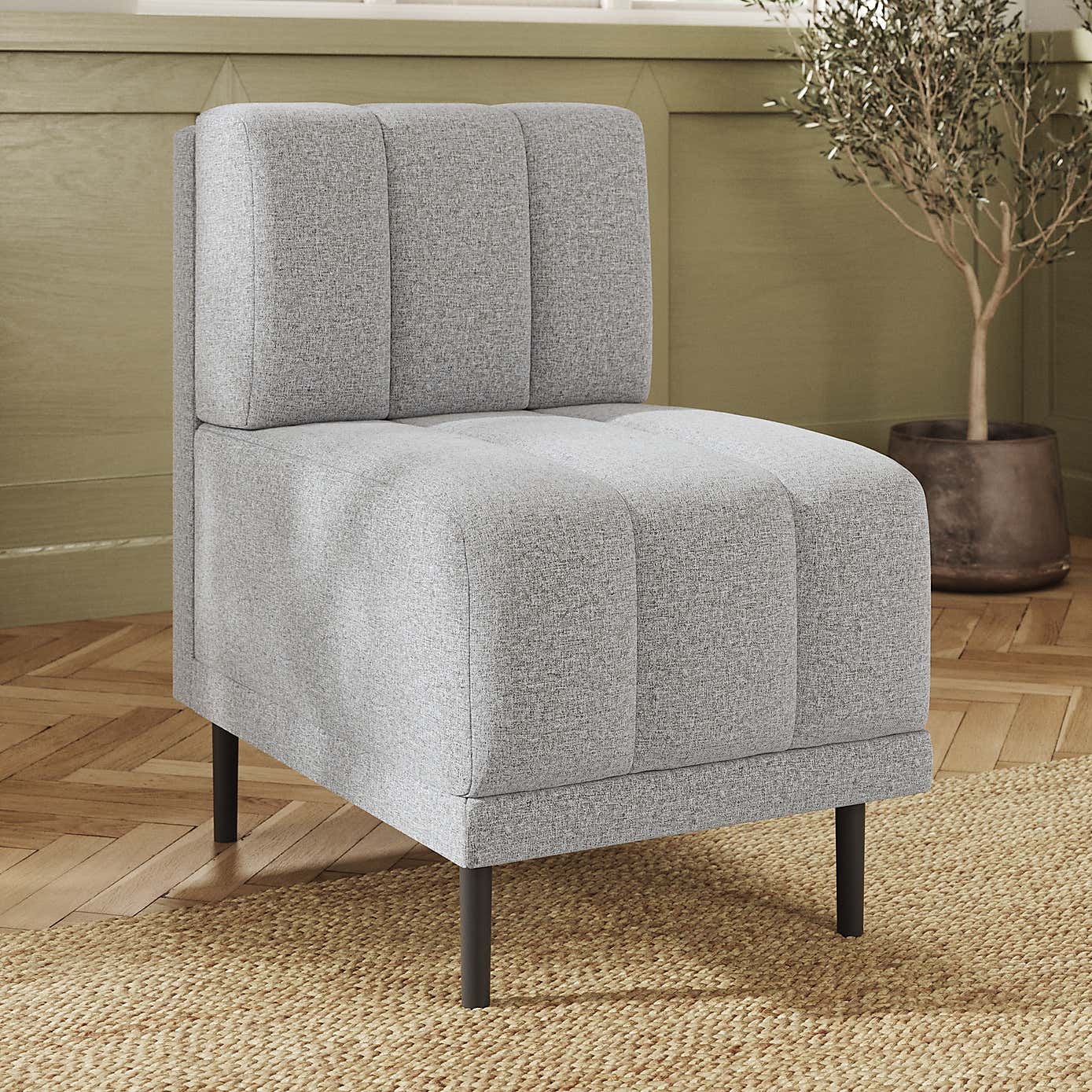 Amali Small Dining Bench, Textured Weave