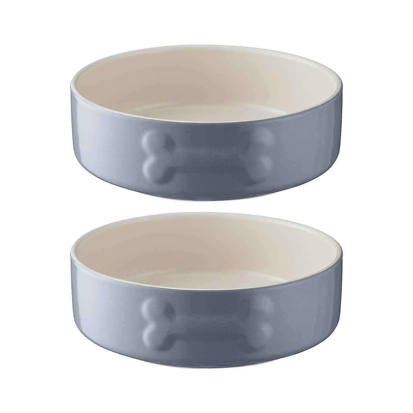 Mason Cash Set of 2 Bone Dog Bowls