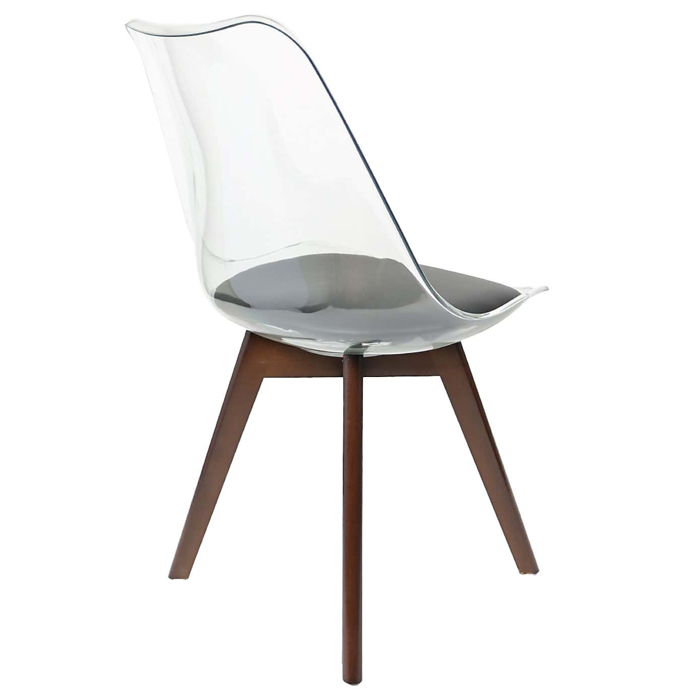 Fusion Living Soho Clear Plastic Dining Chair with Squared Legs