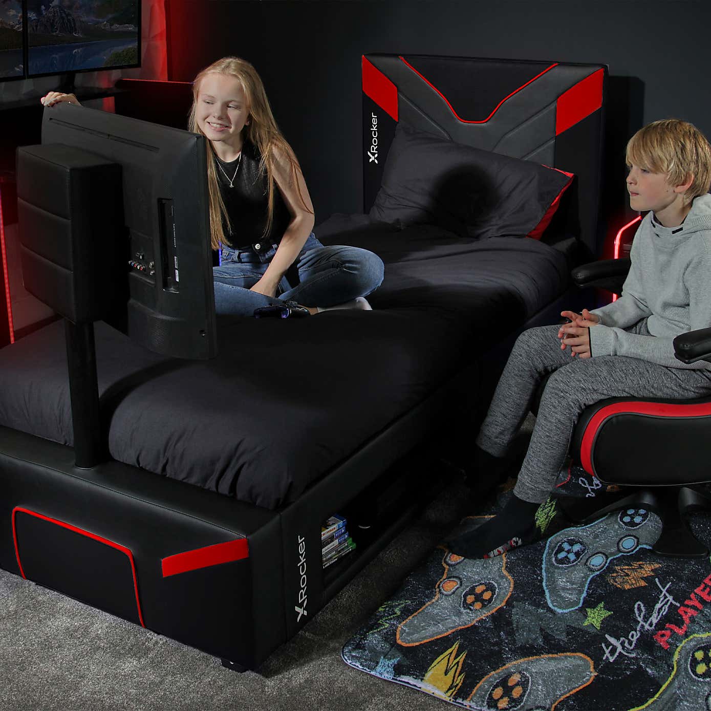 X Rocker Cerberus Twist TV Single Gaming Bed