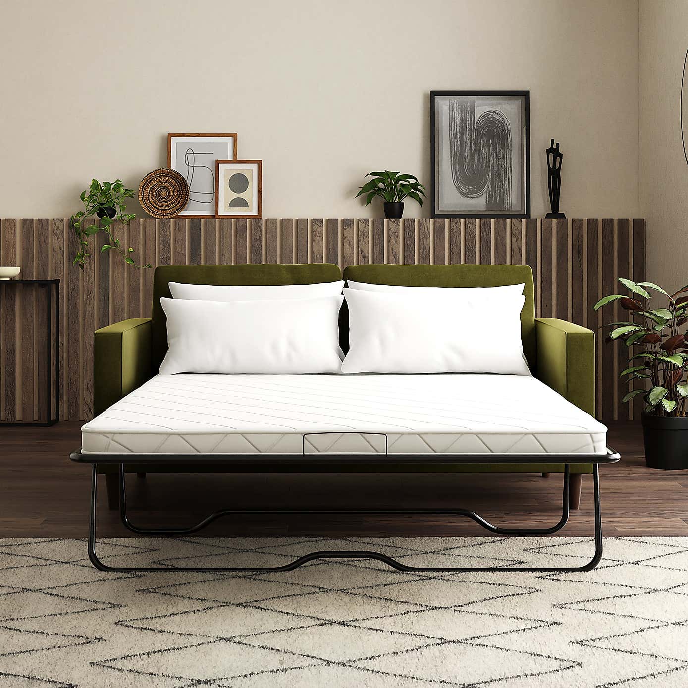 Zoe Velvet 3 Seater Double Sofa Bed