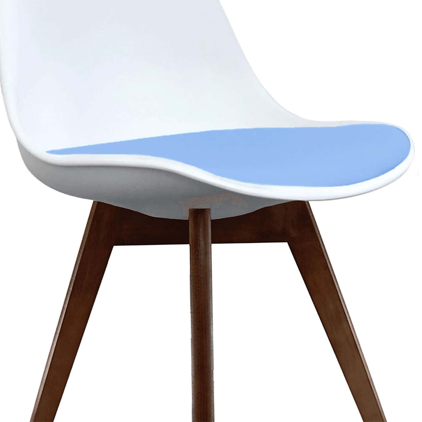 Fusion Living Soho White Plastic Dining Chair with Squared Legs