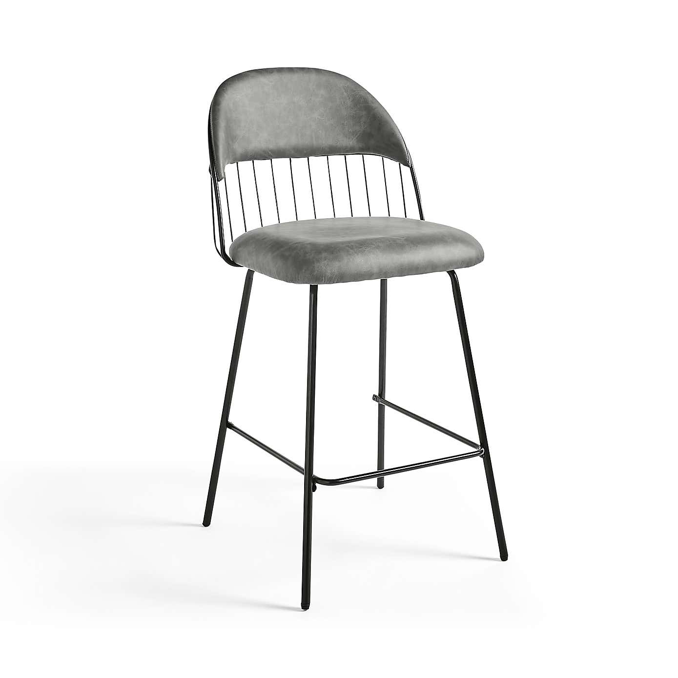 Marcela Faux Leather Bar Stool, Tan