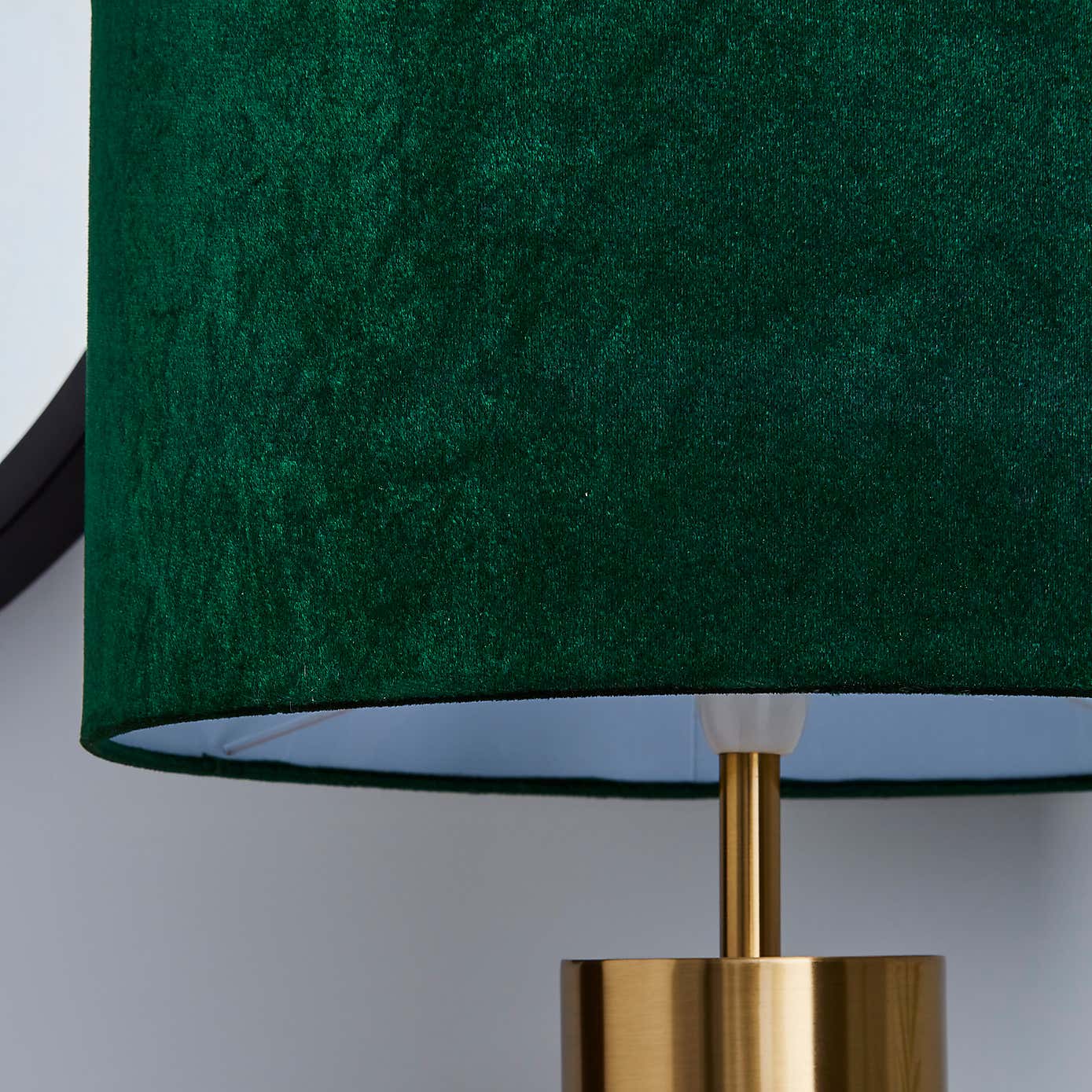 Nesa Brushed Gold and Green Velvet Touch Dimmable Table Lamp