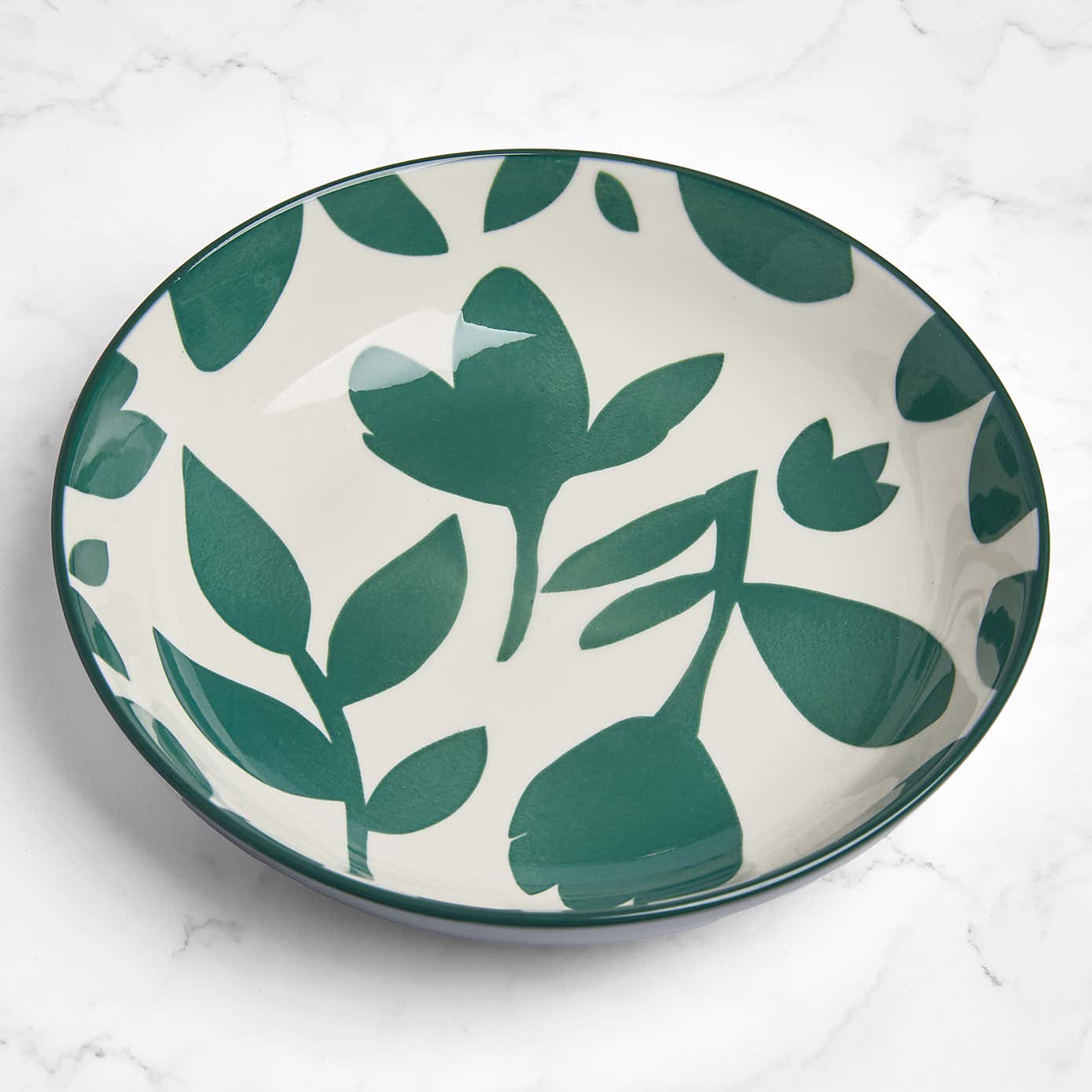 Elements Silhouette Green Glazed Stoneware Pasta Bowl