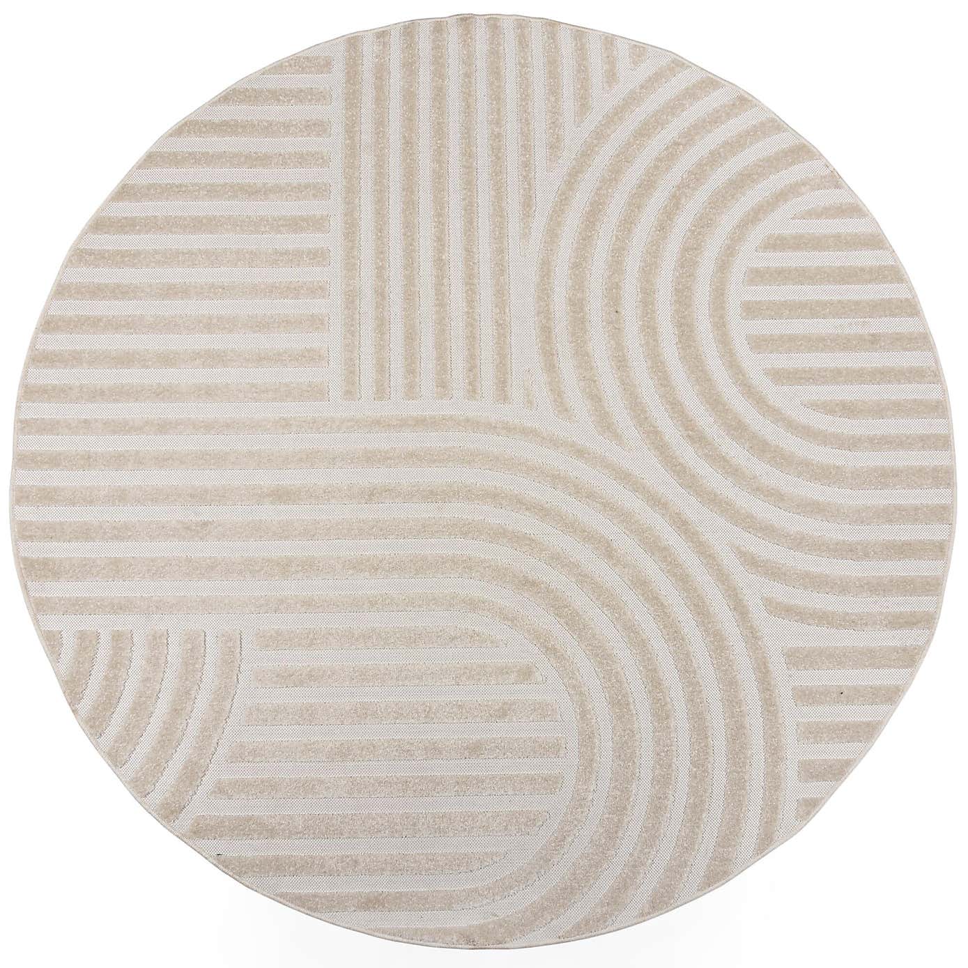 Lune Luxe Abstract Indoor Outdoor Round Rug