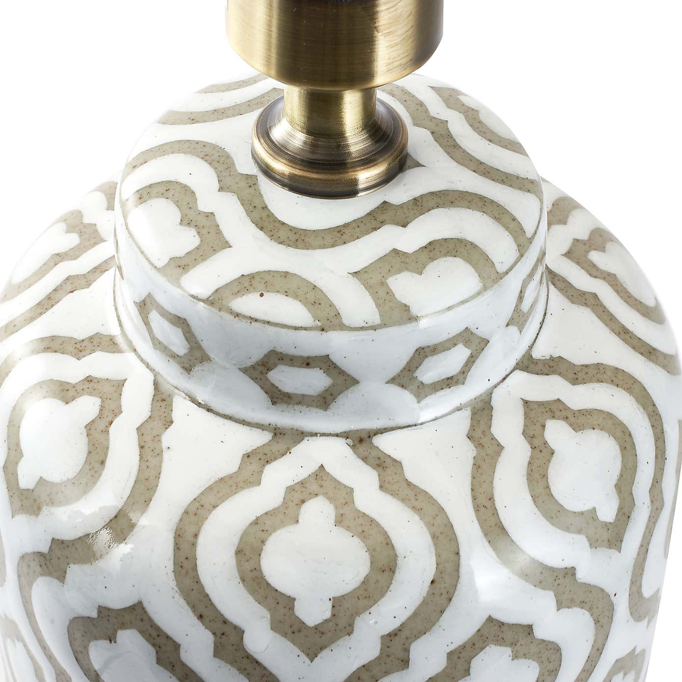 Celia Patterned Ceramic Table Lamp with Harry Cylinder Drum Shade