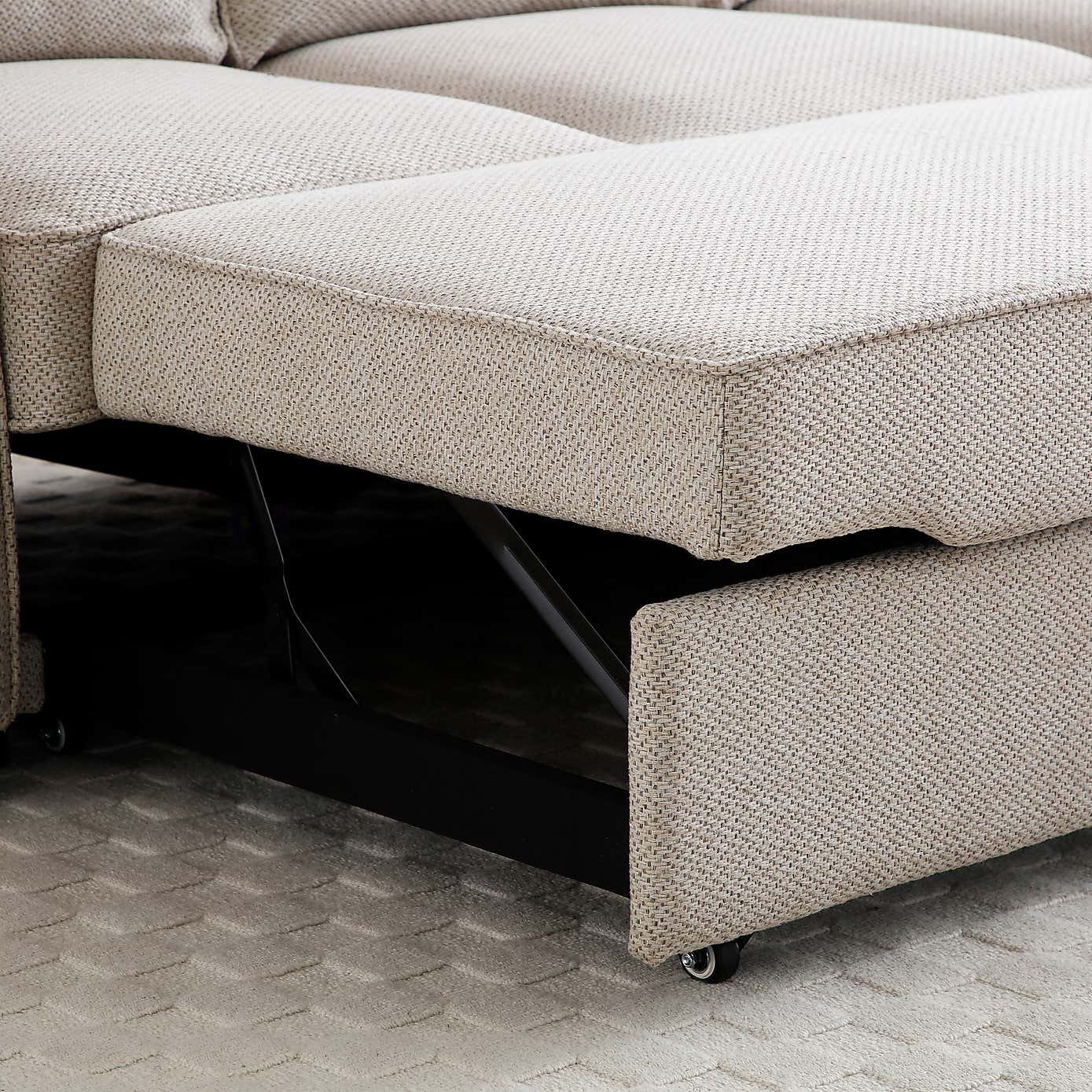 Kayden Fabric Traditional Scroll Arm Corner Sofa Bed