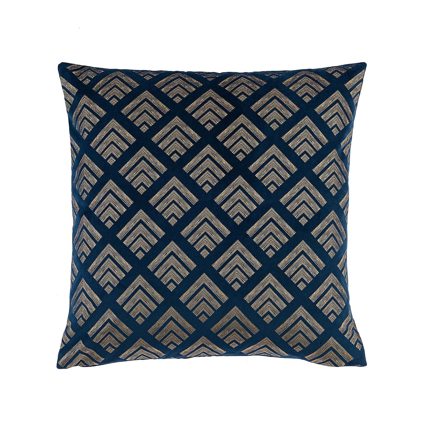 Velvet Geo Foil Navy Cushion Cover