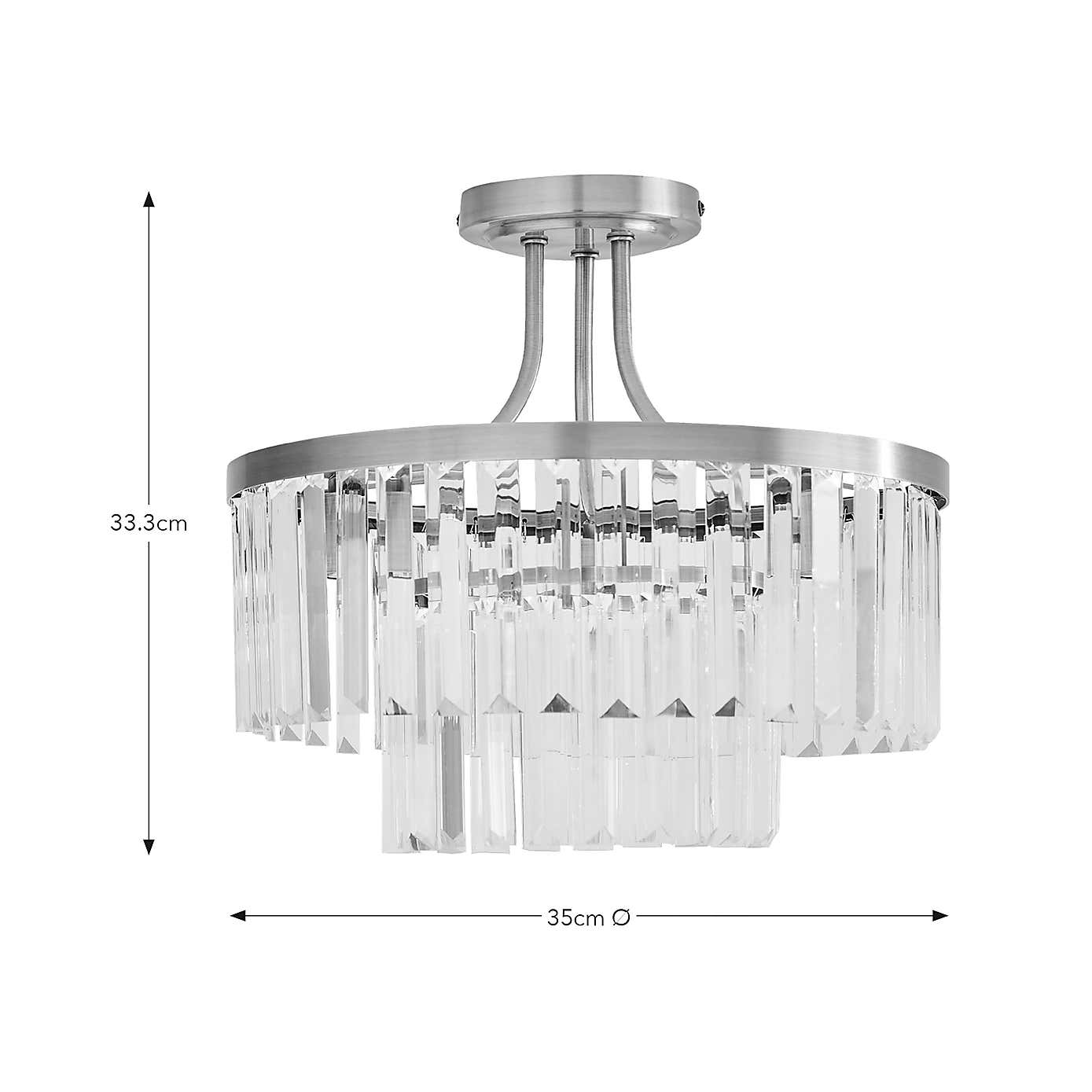 Audra 3 Light Semi Flush Ceiling Light