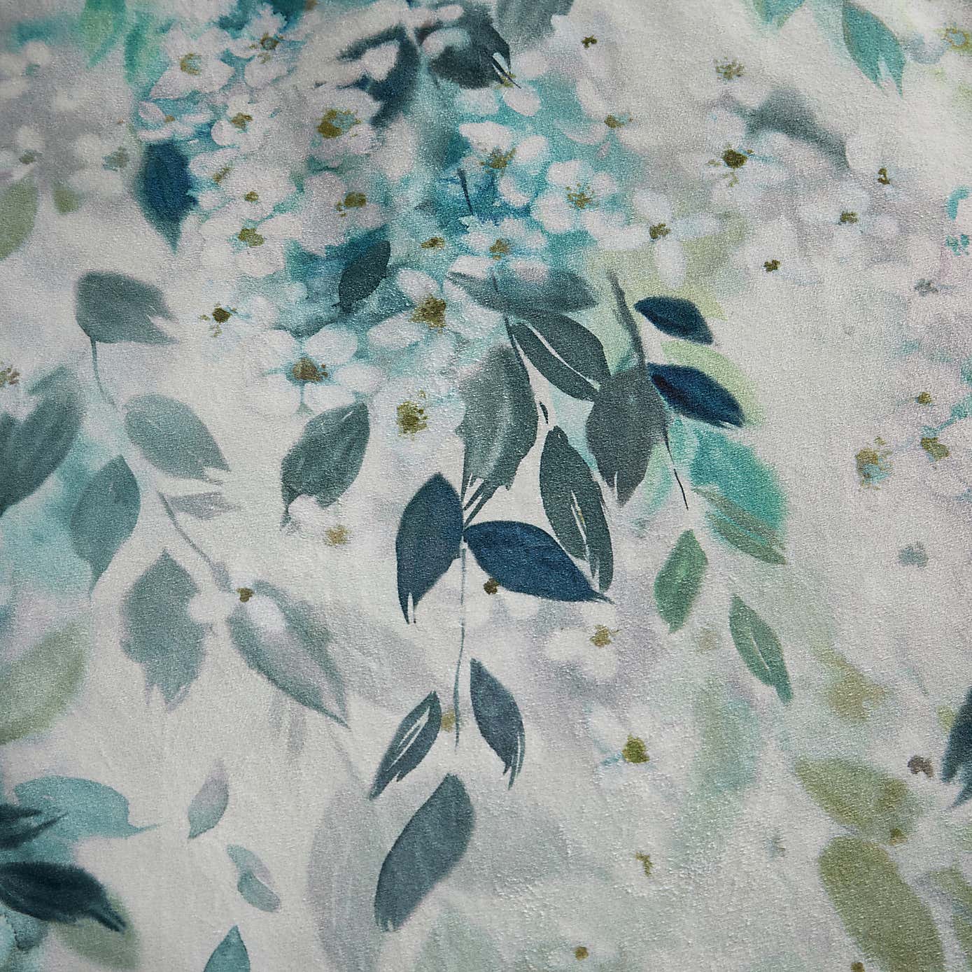 Flo Trailing Leaf Teal Duvet Cover and Pillowcase Set