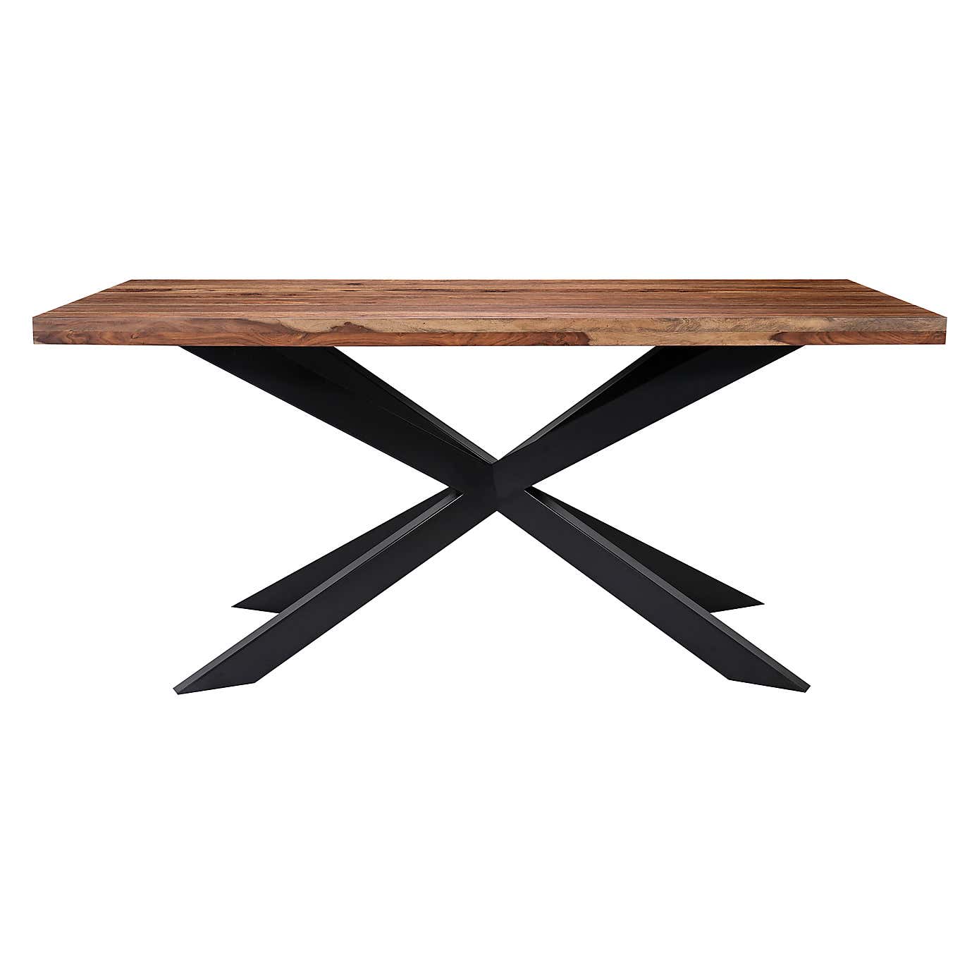 Indus Valley Logan 6 Seater Dining Table With 6 Faux Leather Chairs