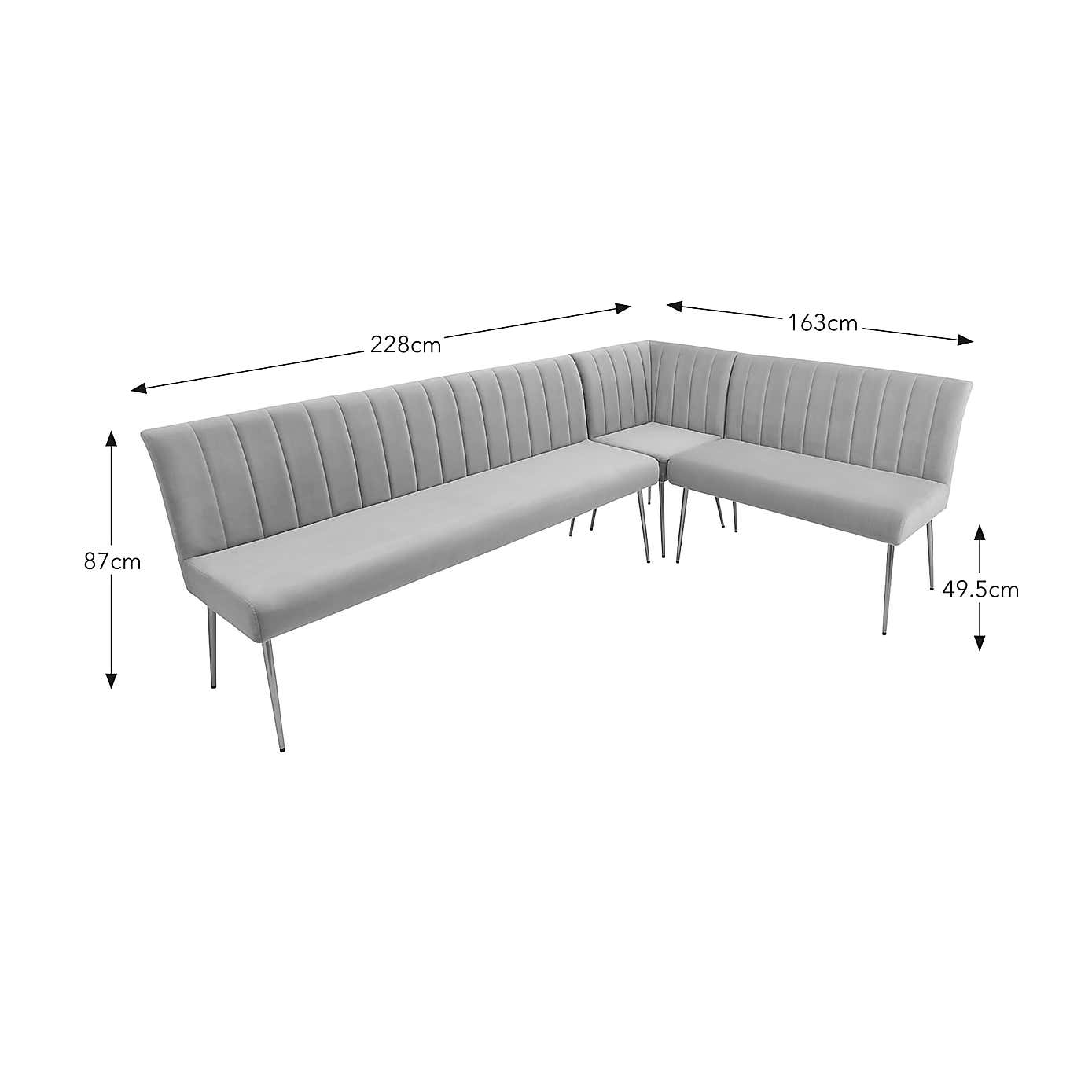 Kendall Velvet Corner Bench
