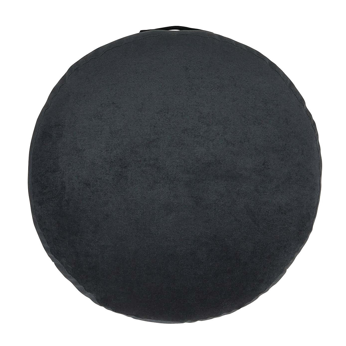 Matte Velour Charcoal Floor Cushion