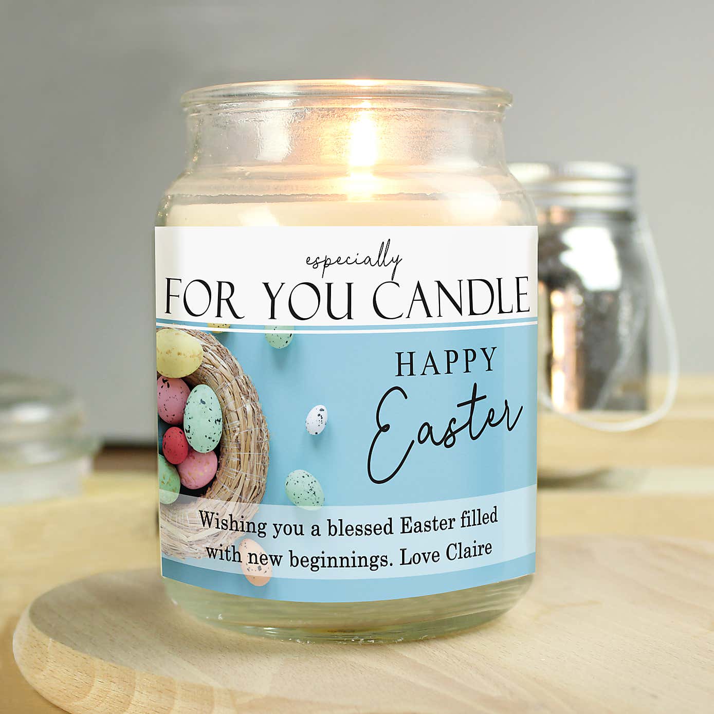 Personalised Large Happy Easter Candle