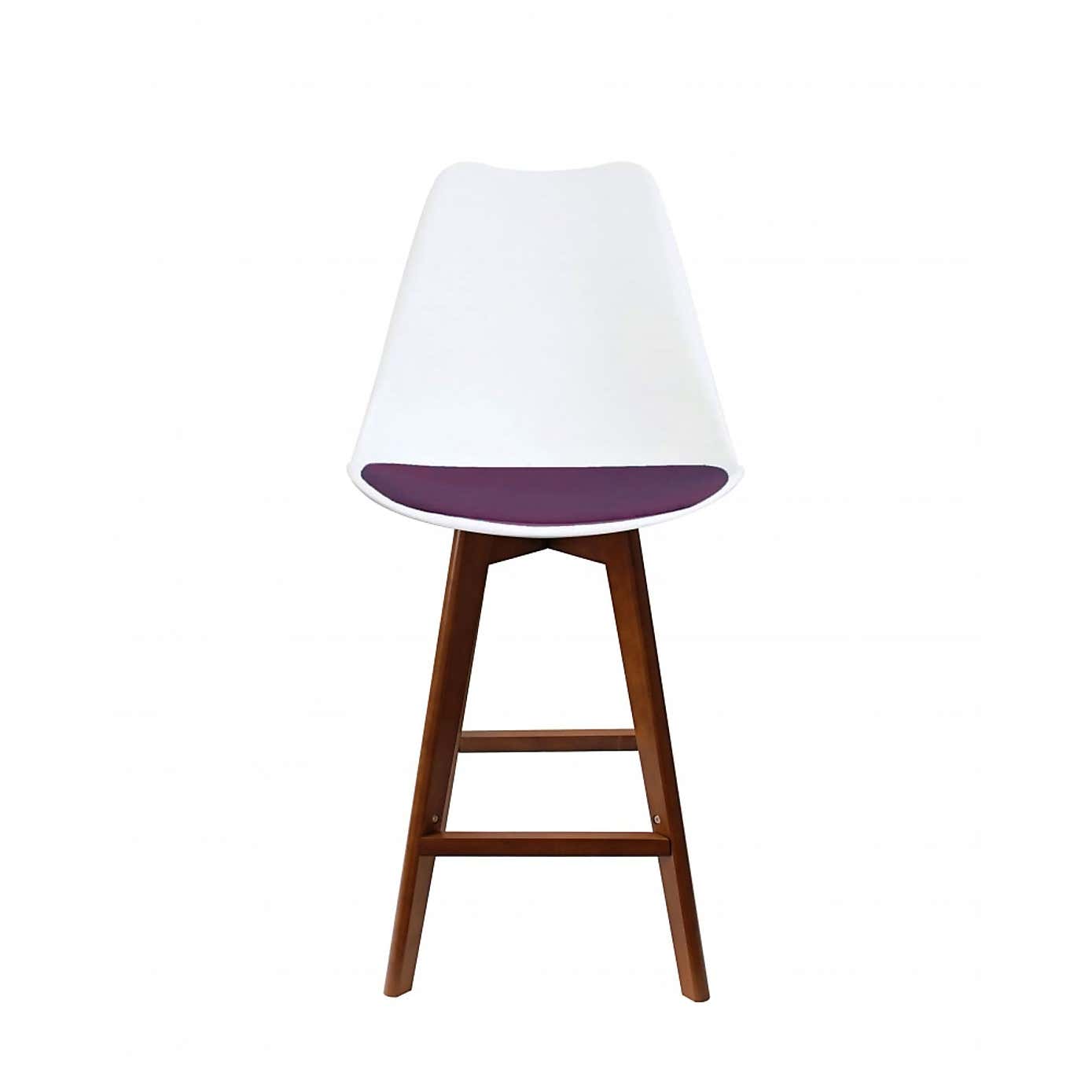 Fusion Living Soho White Plastic Bar Stool