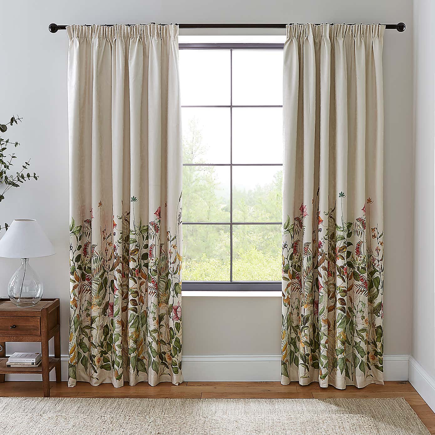 Dorma Rambling Rose Blackout Pencil Pleat Curtains