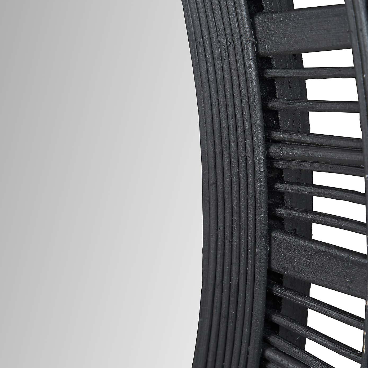 Bamboo Frame Round Wall Mirror