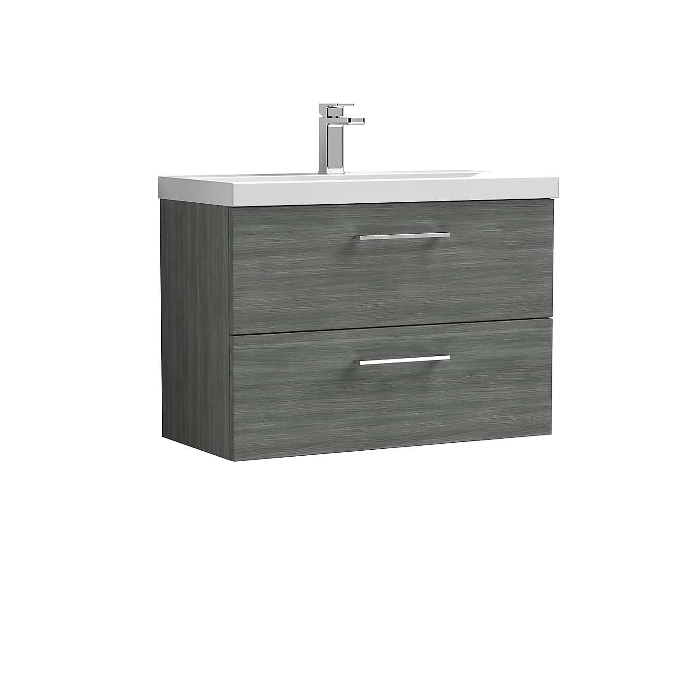 Arno Wall Mounted 2 Drawer Vanity Unit with Basin