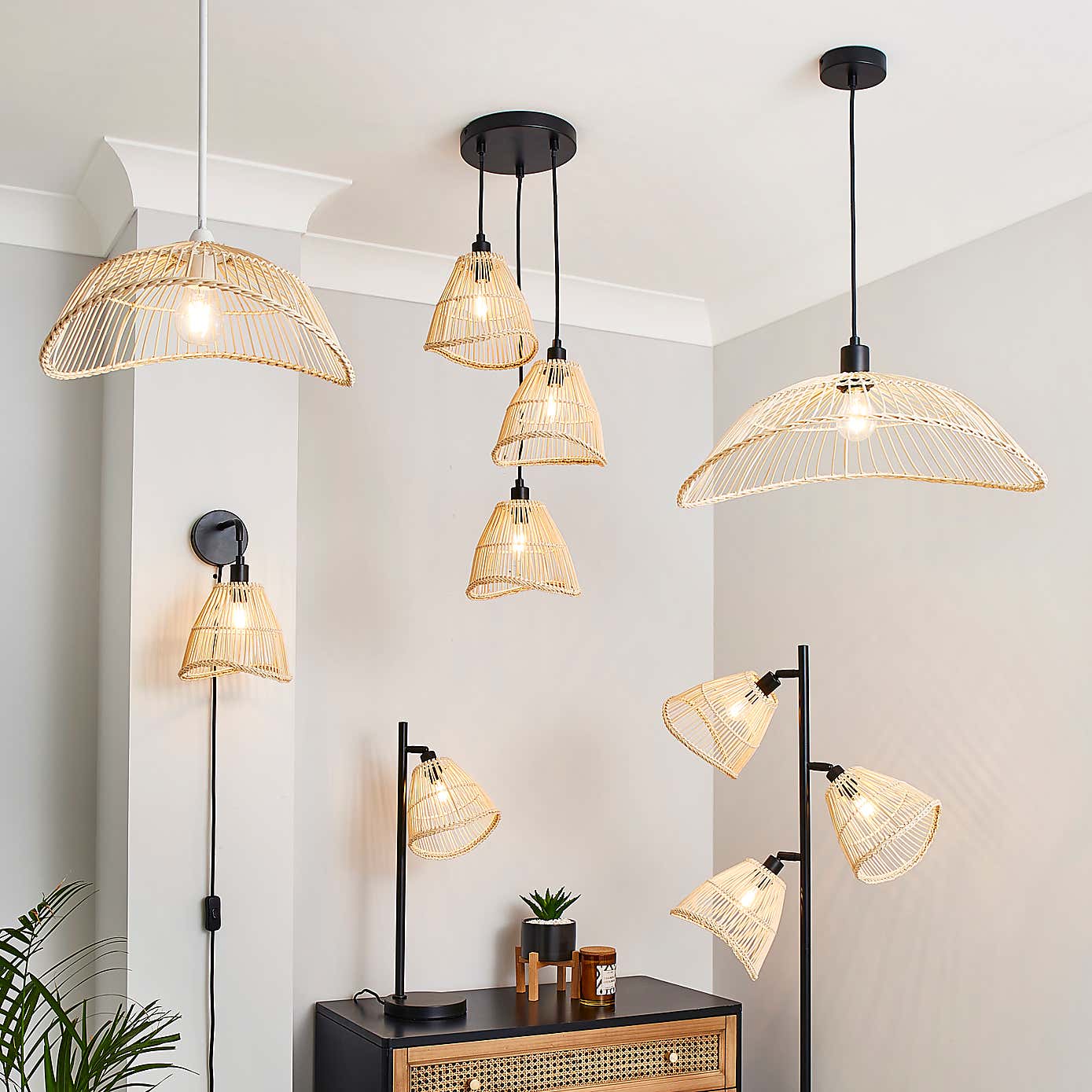 Elements Jaula Rattan Pendant Light