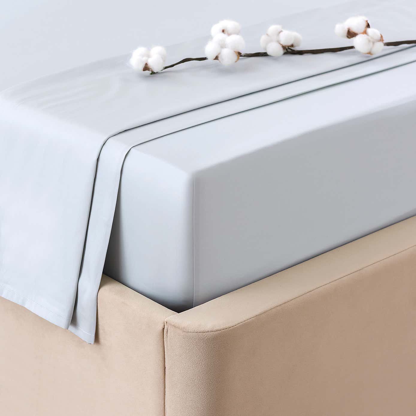 Dorma 300 Thread Count 100% Cotton Sateen Plain Flat Sheet