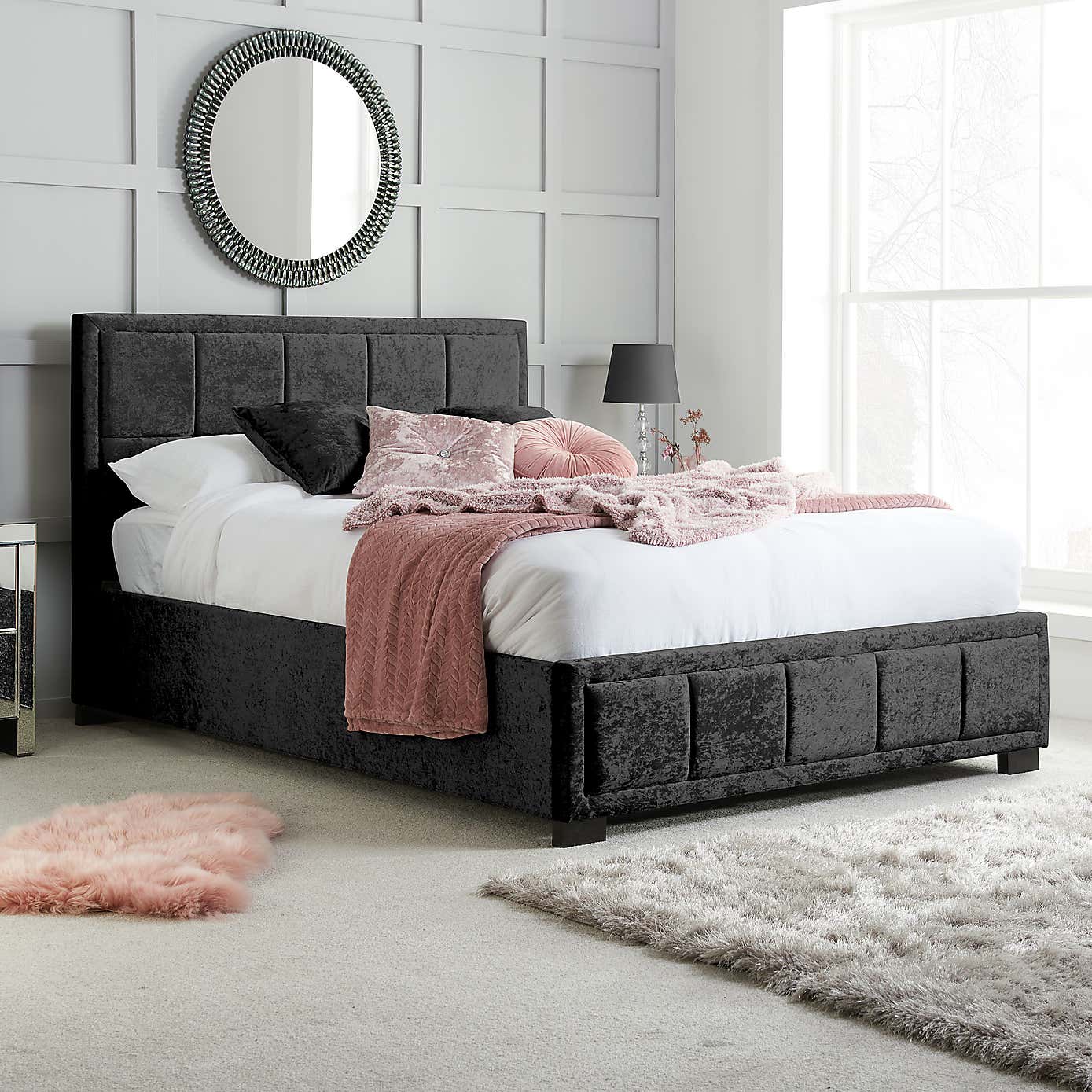 Hannover Black Crushed Velvet Bed Frame