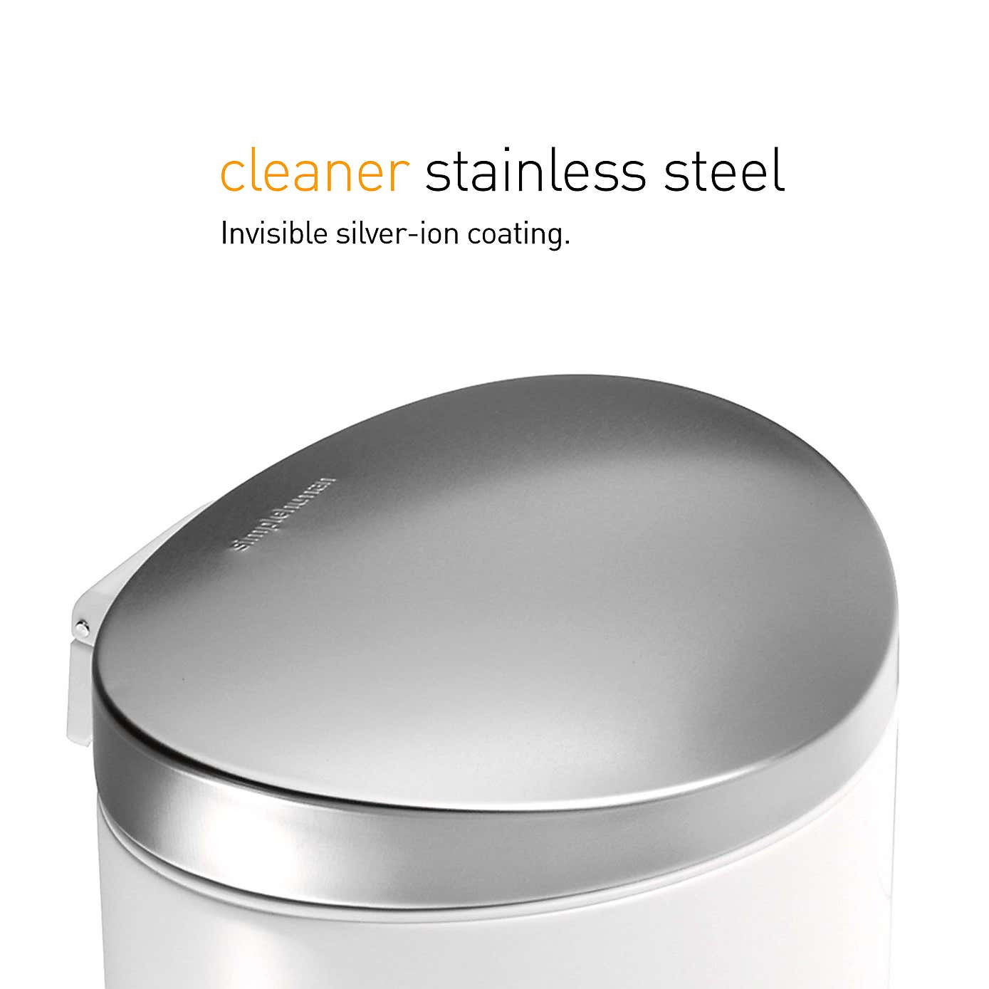 simplehuman White 6 Litre Semi Round Bin