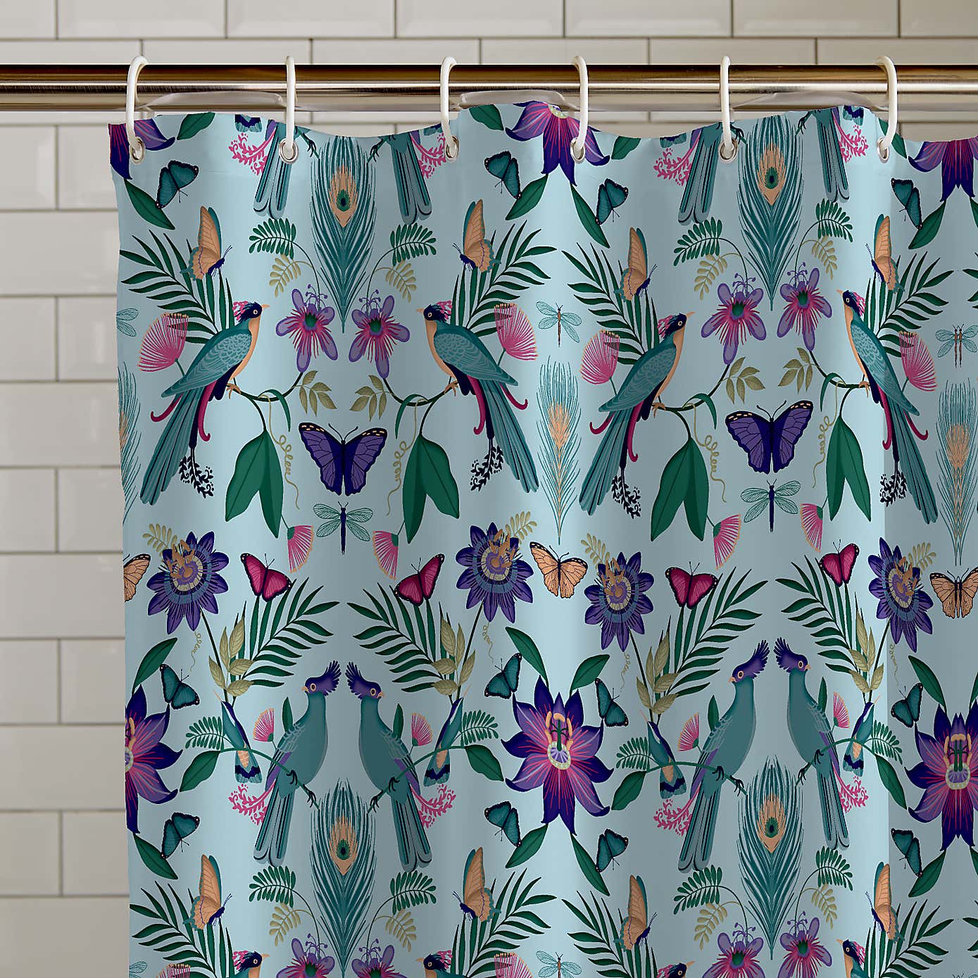 Catherine Lansfield Mya Tropical Birds Shower Curtain