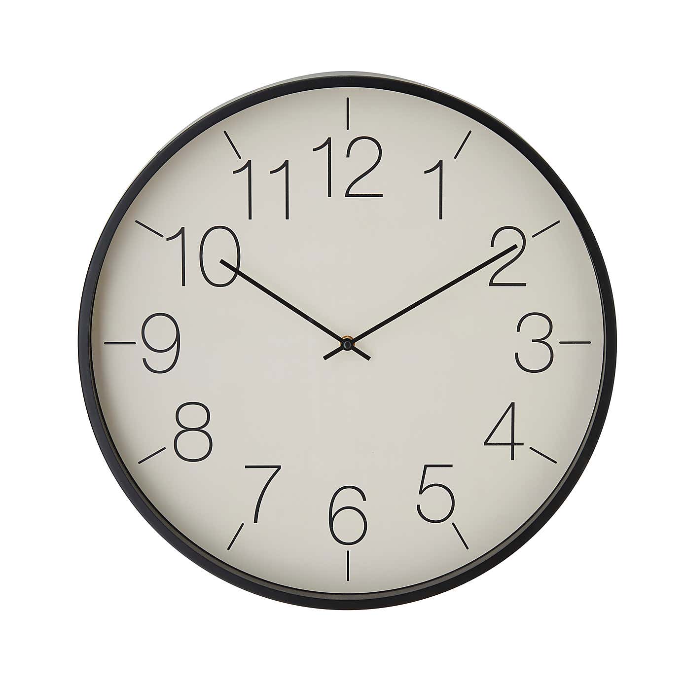 Modern Clock Black 48cm